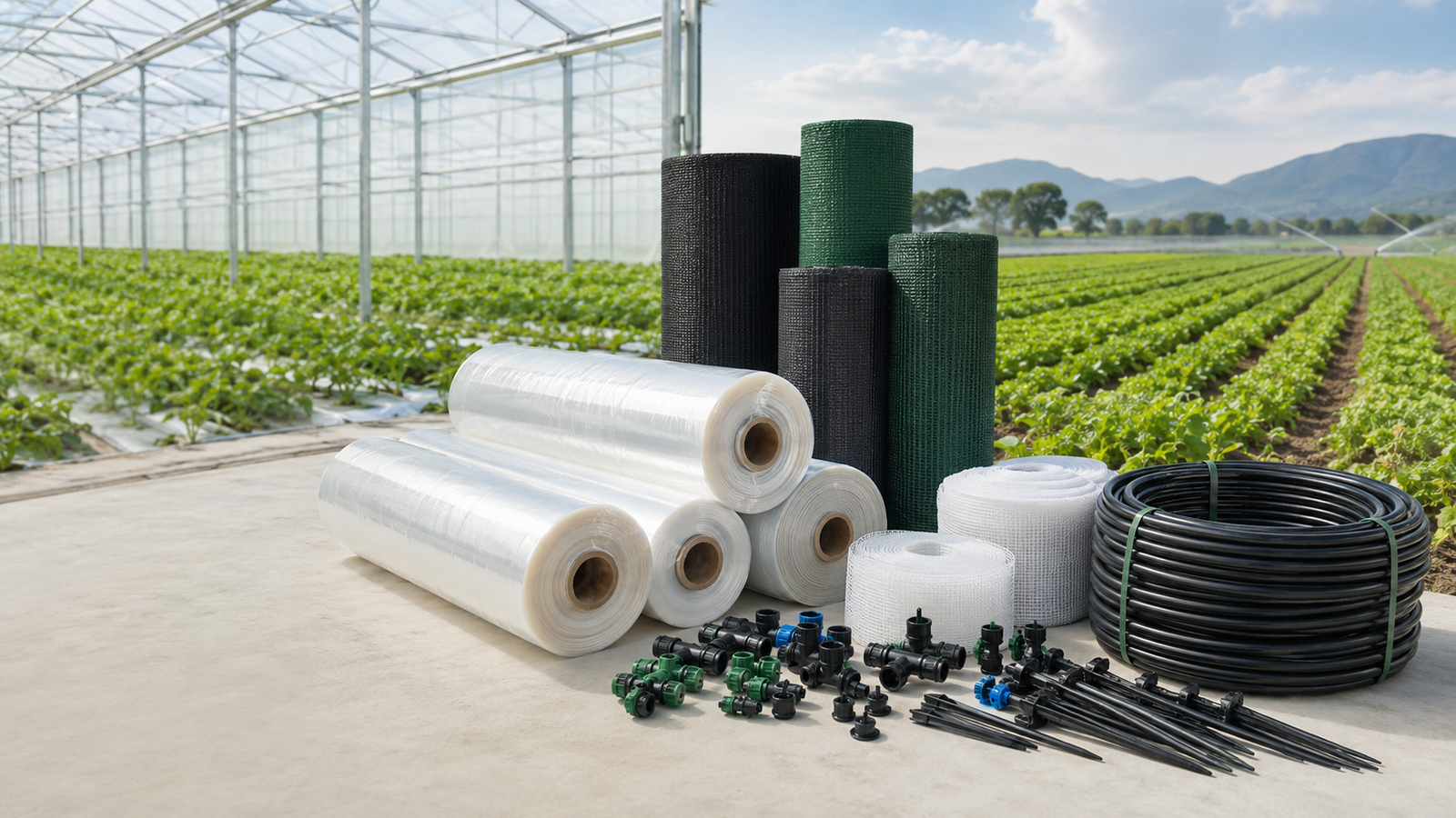 Agricultural films, nets and irrigation materials
